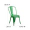 Merrick Lane Banks Indoor/Outdoor Stacking Metal Dining Chair with Single Slat Back and Distressed Powder Coated Finish